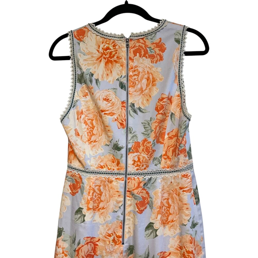 Alice + Olivia Kirean V-Neck Sleeveless Floral Mini Dress Posy Garden Size 6 - Picture 4 of 9